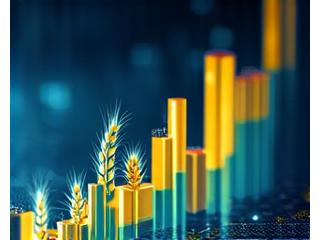 Financiële grafiek met graaniconen